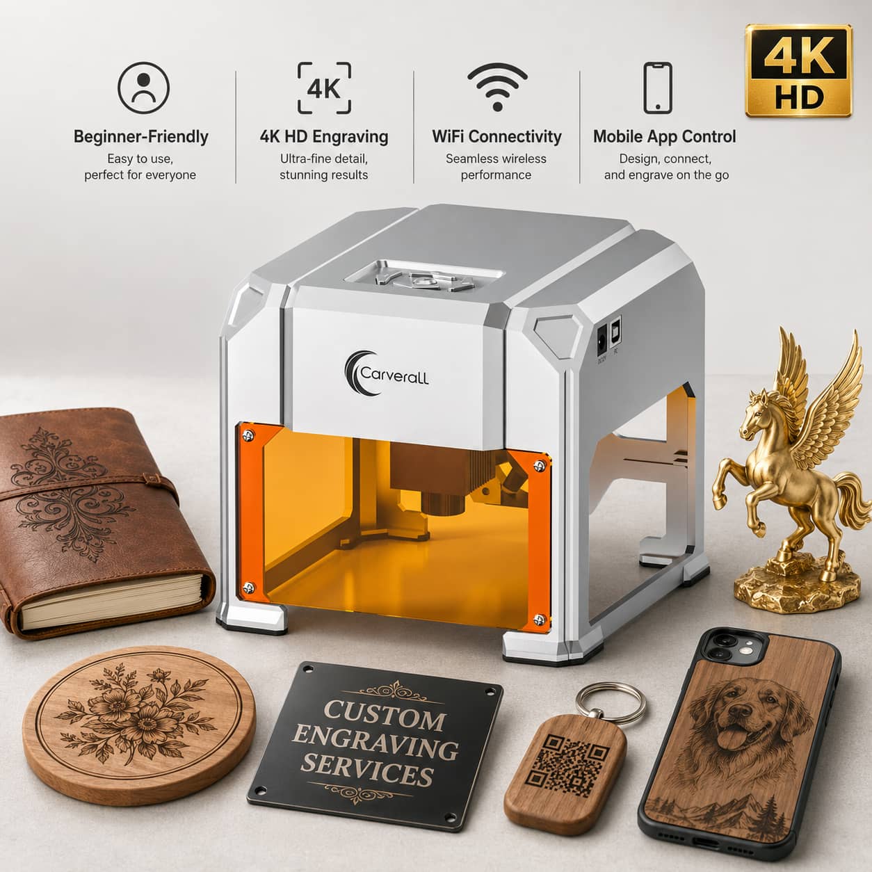 Leatherwork Machine - Máquina de Grabado Láser Carverall, K4
